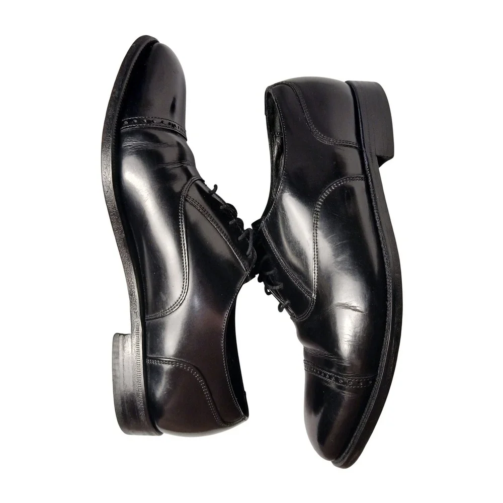 Florsheim Mens Black Leather Cap Toe‎ Oxford Dress Shoes 20382 Size 8.5 D